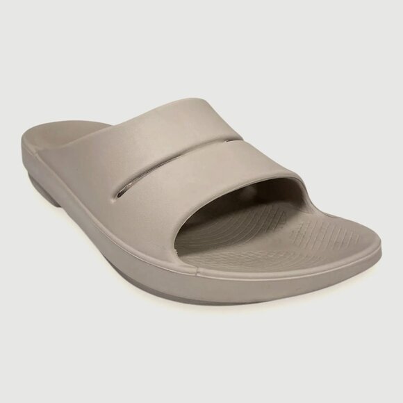 Men’s 13 - OOFOS OOlala Slide Sandal Nomad Taupe - Picture 1 of 8